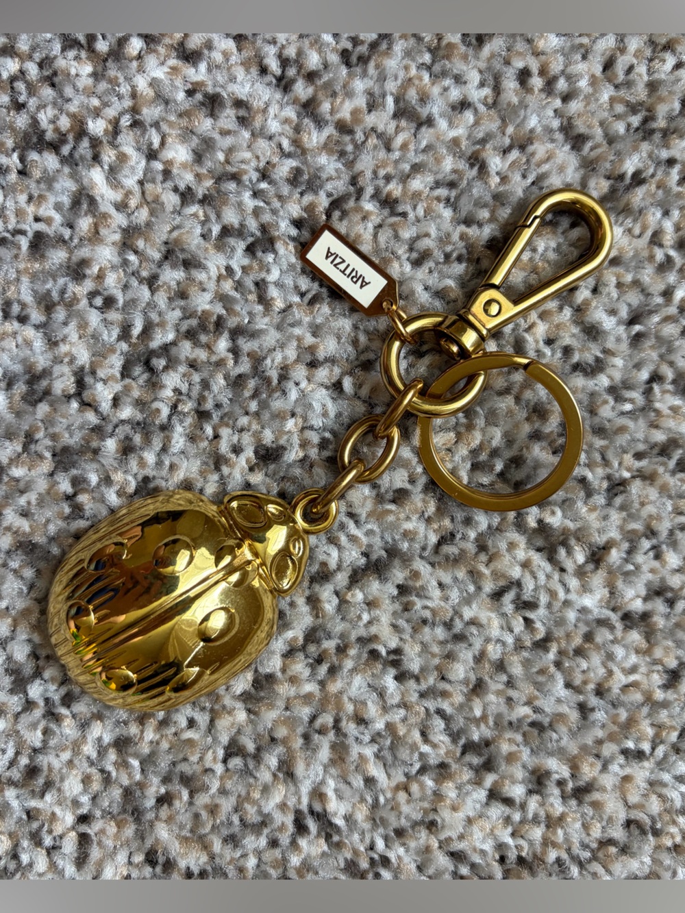 Aritzia Gold Ladybug Keychain Charm